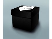 Коробка для упаковки - черная с рисунком из зонтиком (покрытие лак), На крашке ...