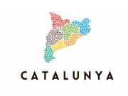 Логотип иллюстрирует карту Каталонии поделенную на территориальные округа в сти...