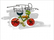 "Полезный" велосипед из овощей. В движении - доставка полезных продуктов.
Идея...