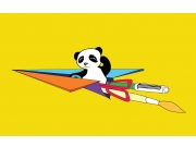 Бумажный самолетик и пилот- маленькая веселая панда. С полным набором всего- но...