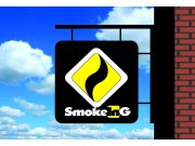 логотип - дым вписанный в форму дорожного знака.