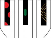 3 клавиши пианино олицетворяют 3 варианта еды: первая пицца (красные кружки - п...