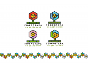 варианты логотипа на белом фоне и варианты оформления фирменного стиля