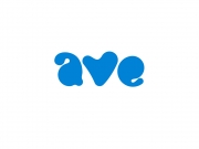 Написание "AVE" в виде капель воды и по центру "V" как сердце.